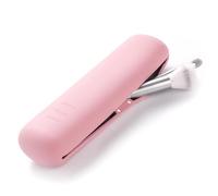 FERYES Large Travel Makeup Brush Holder, Magnetic Anti-fall Out Silicon Portable Cosmetic Face Brushes Holder, Soft and Sleek Makeup Tools Organizer for Travel- Pink