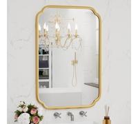 Ferytange Gold Bathroom Vanity Mirror for Wall 24" x 36" Modern Rounded Rectangle Mirror with Metal Framed Mirrors for Over Sink Wall Decorative (Horizontal/Vertical)