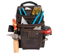 FESA 10-in-1 Leather Carpenter Tool Pouch - Provides 10X Tool Capacity