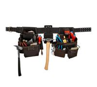 FESA 3 Inch Leather Tool Belt for Men with Hammer Holder Adjustable 34"-44"