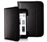 Fesar Barnes & Noble Nook Simple Touch eBook Reader GlowLight Cover Case, Folio Premium PU Leather Pocket Cover for Nook 2 & 3 Ebook Case (Black)