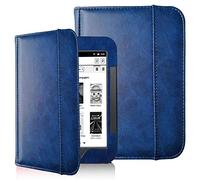 Fesar Barnes & Noble Nook Simple Touch eBook Reader GlowLight Cover Case, Folio Premium PU Leather Pocket Cover for Nook 2/3 Ebook Case (Dark Blue)