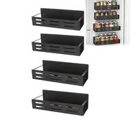 Fesatccoz Magnetic Spice Rack for Refrigerator, 4pcs Magnetic Shelf Organizer for Fridge, Strong Fridge Shelf for Kitchen Storage Spice Jars and Utensils