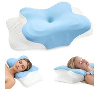 Fesatccoz Memory Foam Orthopedic Cervical Pillow for Neck Pain Ergonomic Groove Contour Neck Support Pillow for Side Back Stomach Sleepers All Sleep Positions