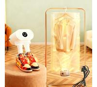 Fesatccoz Portable Electric Clothes Dryer 3-in-1 Electric Shoes Boots Dryer Drying Machine Small Space Heater with Clothes Drying Bag, Waterproof Baffle and Hanger for Home, Dorm and Travel