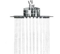 Fesatccoz Rainfall Shower Head High Pressure Overhead Showerhead, 12 Inch 5 Stage Filtration Stainless Steel Square Rainfall Shower Head with Filtered Anti- Clog Nozzles