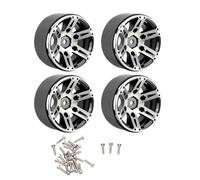Fesjoy 1.9 Inch Durable Metal Wheel Hub Upgrade Parts for SCX10 RC Crawler, Improved Off-Trail Performance for 1/10 Scale RC Car Enthusiasts (Black)