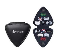 Fesjoy 12 PCS Guitar Picks Holder Case Imitation Leather Bag Metal Button Closure Portable Guitar Pick Bag Guitarists Accessories Black 10 * 10 * 2cm