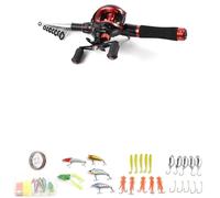 Fesjoy 2.1m Telescopic Fishing Pole and Casting Reel Set Collapsible Rod with Precise Casting Right Hand Baitcaster Reel for Seamless Fishing Experience Ideal for Beginners and Seasoned Fishermen