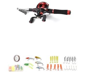 Fesjoy 2.1m Telescopic Fishing Pole and Casting Reel Set Collapsible Rod with Precise Casting Right Hand Baitcaster Reel for Seamless Fishing Experience Ideal for Beginners and Seasoned Fishermen