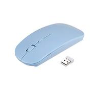 Fesjoy 2.4G Wireless Mouse Portable Ultra-Thin Mute Mouse 4 Buttons Wireless Optical Mouse 1600DPI Compatible with Desktop Computer Laptop Black Blue