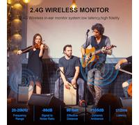 Fesjoy 2.4G Wireless Sound Receiver High Range Non Delay In Ear Monitors for Studio Live Performance, Multiple Device Compatibility for Live Streaming and Conferences (1-to-1)