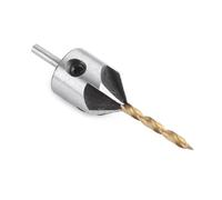 Fesjoy 3-10mm Countersink Drill Bit Set, 5 Flutes Chamfer Drill Bit, Small Chip Loads for Woodworking, Deburring Tool with Hex Key for Wood, Plastic (Single 3mm + Small Wrench)