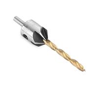 Fesjoy 3-10mm Countersink Drill Bit Set, 5 Flutes Chamfer Drill Bit, Small Chip Loads for Woodworking, Deburring Tool with Hex Key for Wood, Plastic (Single 4.5mm + Small Wrench)