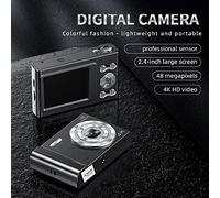 Fesjoy 48MP Kids Digital Camera 16X Digital Zoom Anti-shake Face Detect Smile for Teens (Silver)