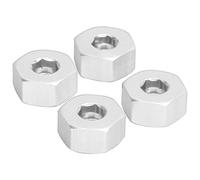 Fesjoy 4pcs 5mm to 12mm Combiner Wheel Hex Adapter with Hub for WPL D12 1/10 RC Trucks, Aluminum Alloy, Easy Installation (Silver S)
