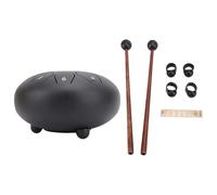 Fesjoy 8 Note Stainless Steel Tongue Drum with Pleasant Sound for Music Education and Meditation, Ideal for Yoga and Live Performances (Black)
