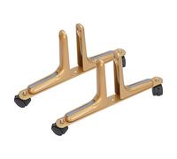 Fesjoy Adjustable Movable Aluminum Alloy Screen Partition Feet Holder with Wheels, Room Divider Screen Holder Bracket for Screens, Heaters, etc. (Gold)