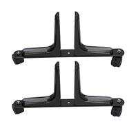 Fesjoy Adjustable Movable Aluminum Alloy Screen Partition Feet Holder with Wheels, Room Divider Screen Holder Bracket for Screens, Heaters, etc. (Black)