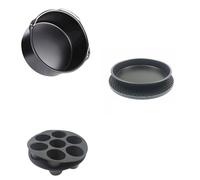 Fesjoy Air Fryer Accessory Kit Versatile 10Pcs Set Pizza Tray Metal Holder Bread Bracket Cupcake Mould for 3.2QT-5.8QT Air Fryer Cooking Enthusiasts (8in)