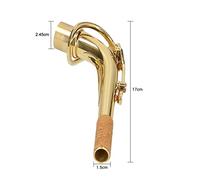 Fesjoy Alto Sax Neck Replacement Accessories with Good Resonance Effect Suitable for Most Alto Saxophones Cork Equipped Rust-Proof Brass Color for Musicians (#1)