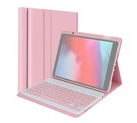 Fesjoy BT Wireless Keyboard USB Keyboard with Protective PU Leather Case for Tablet Compatible with Air3 10.5in/PRO 10.5in(2017)/7 10.2in(2019)/8 10.2in(2019)/9 10.2in(2020)