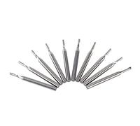 Fesjoy Cutting Tool Tungsten Carbide End Mill, 10pcs 1/8'' Shank Single Flute, 2mm Cutting, for Acrylic, PVC, Wood, with