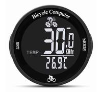 Fesjoy Cycling Odometer Wireless Bike Computer Multifunction Cycle Speedometer for Road Bikers Black Background (Black background & White digital)