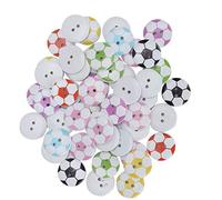 Fesjoy Decorative Wooden Buttons with Painting Football Theme | 2 Holes for Quick Attachment, Excellent for Crafts, Use on Various Materials