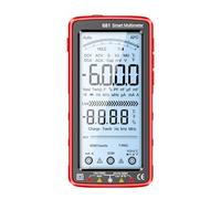 Fesjoy Digital Multimeter Smart Anti Burn Rechargeable Universal Meter for Voltage Current Temperature, 6000 Counts NCV Tester Suit for Electricians Engineers Technicians (Red)