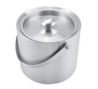 Fesjoy Double-walled Stainless Steel Ice Bucket with Lid, 2L & 3L Sizes, for Wedding Parties, Picnics (3L)