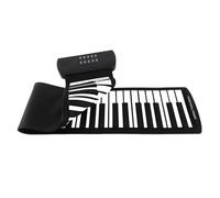 Fesjoy Flexible Electronic Keyboard Hand Roll Piano with Built in Speaker 16 Tones 6 Demos Supports Recording Sustain for Musical Creation White (61 Keys)