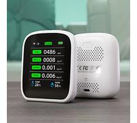 Fesjoy High Accurate Wifi Air Quality Meter with Sleep Function and Cellphone Control for Warehouse and Business ABS White