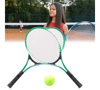 Fesjoy Junior Tennis Racquet Set, Super Lightweight Racket for Children, Easy to Handle and Control, Suitable for Tennis Courts, Beaches, 2 Rackets + 2 Balls + Trainer + Cover (Green)