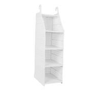 Fesjoy Large Capacity Foldable Wardrobe Storage Basket | Sturdy Hanging Closet Organizer | Space Saving Design | for Bedroom Laundry Room (4 Layers)