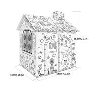 Fesjoy Large Cardboard Coloring House Project, DIY Educational Toys for Kids 2-8, Includes Markers, Perfect Parent-Child Activity