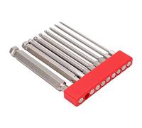 Fesjoy Metric Ball End Hex Bit Set, 9pcs Magnetic Steel Bits 1/4in Shank, High Precision for Electric Drill, Manual, Air (100mm)
