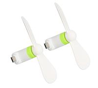 Fesjoy Mini Cell Phone Fan, Soft Breeze, TPE Material | 2 in 1, Compatible with Micro USB, Type C, Portable