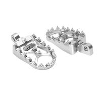 Fesjoy Motorcycle CNC Wide Foot Pedal Comfortable and Stylish Aluminum Alloy Replacement for Bobber 360 Degree Rotation for Long Highway Journeys (Silver)