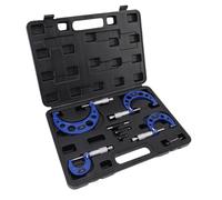 Fesjoy Outside Micrometer Set High Accuracy 0.0001in Graduation Micrometer Set, Precision Measurement Tool for Manufacturing and Engineering, Versatile Applications Steel Alloy Material