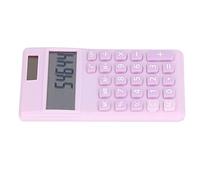 Fesjoy Portable Solar Battery Dual Power Handheld Pocket Calculator with Large LCD Display Big Sensitive Button Clear High Visibility Convenient Reading Office School ABS Materia (Pale Pinkish Purple)