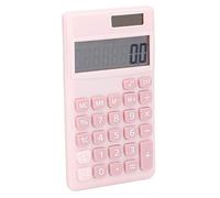 Fesjoy Portable Solar Battery Dual Power Handheld Pocket Calculator with Large LCD Display Big Sensitive Button Clear High Visibility Convenient Reading Office School ABS Materia (Roseate)