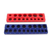 Fesjoy Powerful Magnet Metric SAE Socket Holder, Efficient 1/2 Inch Magnetic Socket Organizer for Metric and SAE Set Storage