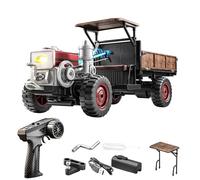 Fesjoy RC Tractor 2.4GHz Full Proportional Remote Control Farm Vehicle with Spray Function Sound Effect and Headlight for Outdoor Play Plastic 37cm (Blue)