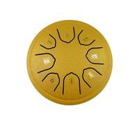 Fesjoy Steel Tongue Drum 4 Inch 8 Notes C Key Percussion Instrument Portable with Drum Mallets for Meditation Yoga Beginners Majors Family Friends Handpan (Gold)