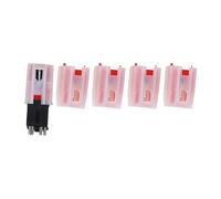 Fesjoy Turntable Record Player Needle Replacement Easy Installation Stylus Head for Record Players, Red Plastic, 2.5x1cm, 5 Pieces, Great for Restoring Sound Clarity