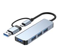 Fesjoy Type-C to USB Hub Doing Station 4 in 1 USB 3.0 5Gbps and 3 USB 2.0 4 Port Splitter USB Ultra Slim Plug And Play Compatible with PRO/Air Surface PRO PS4 XPS PC Flash Drive