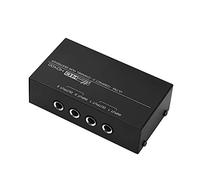 Fesjoy Ultra-compact Hum Eliminator Noise Filter 2-channel Hum for Ground Loop Safety, Easy and Reliable to Use for DJs and Musicians Metal/Black/10.5cm