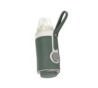 Fesjoy USB Bottle Warmer Portable and Foldable 3 Levels Constant Temperature Heating for Breastmilk 5.5-8cm Milk Bottles Night Feeding and Travel (Green)