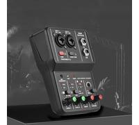 Fesjoy USB Interface Sound Card 16bit/48kHz Professional Recording Equipment with 48V Power Supply for Music Recording Studio